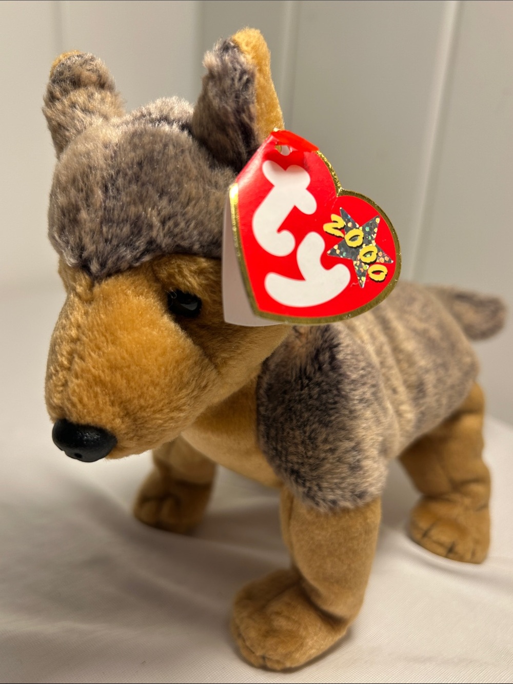 Vintage Ty Beanie Baby dog Sarge the German Shepherd Retired 2000 Y2K brown dog